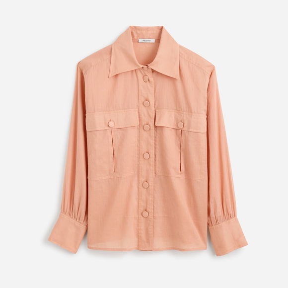 Madewell Tops - NWT Madewell Utility-Pocket Button-Up Shirt Coral Women’s Small